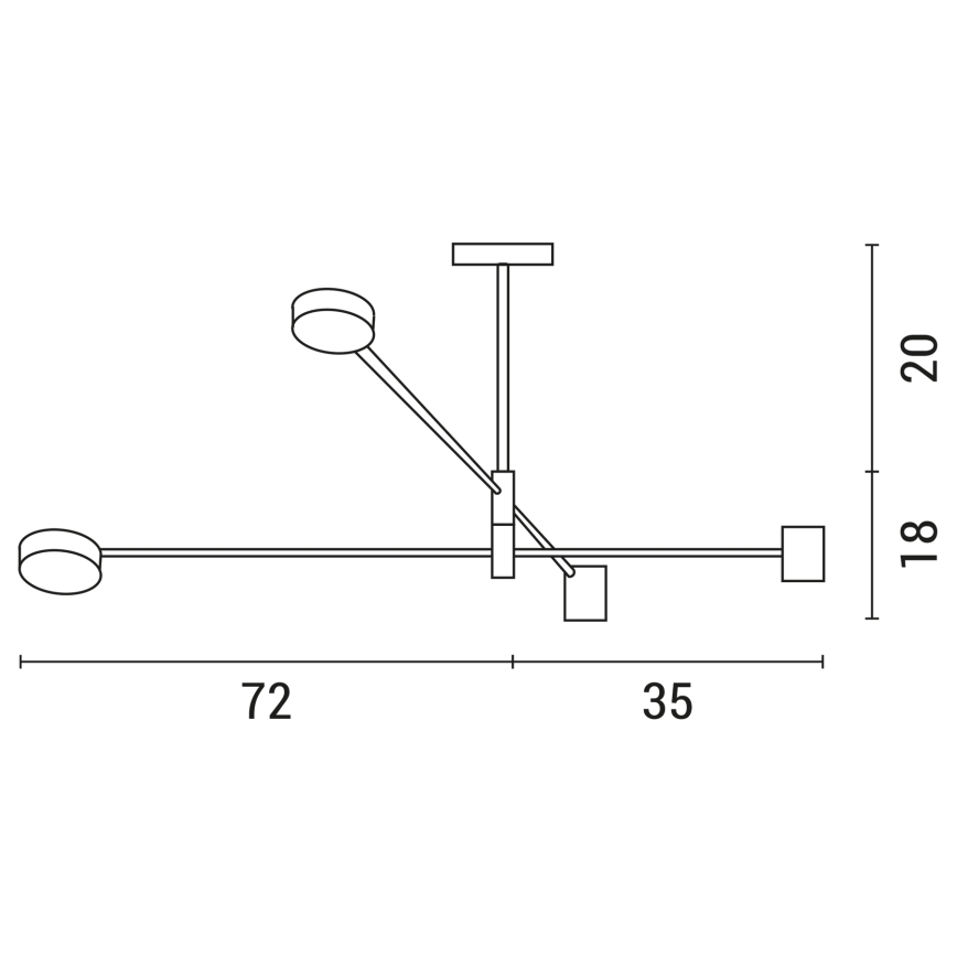 Κρεμαστό πολύφωτο LED LED/24W/230V 3000K χρυσαφί