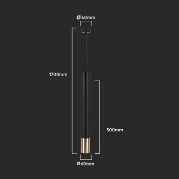 Κρεμαστό φωτιστικό 1xGU10/35W/230V 50 cm μαύρο/χρυσαφί