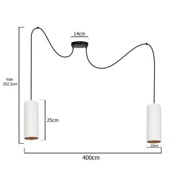 Κρεμαστό φωτιστικό οροφής AVALO 2xE27/60W/230V λευκό