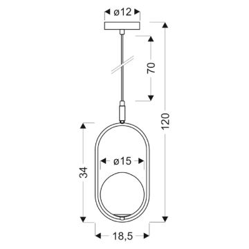 Κρεμαστό φωτιστικό οροφής CORDEL 1xG9/28W/230V γυαλιστερό χρώμιο