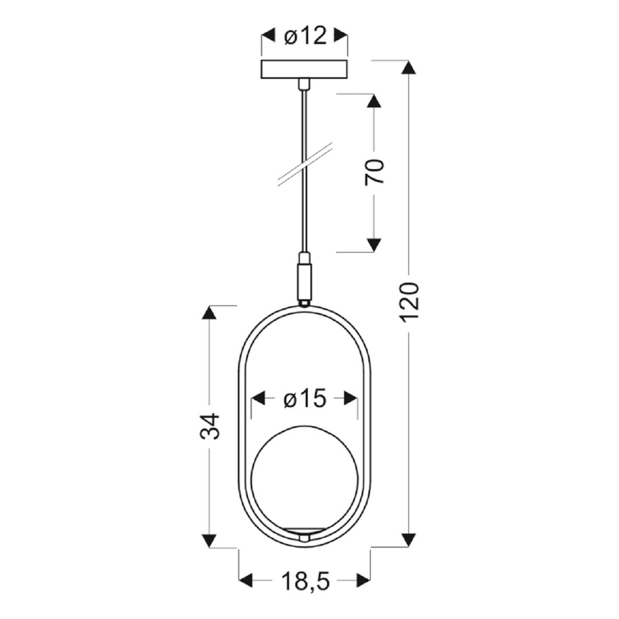 Κρεμαστό φωτιστικό οροφής CORDEL 1xG9/28W/230V γυαλιστερό χρώμιο