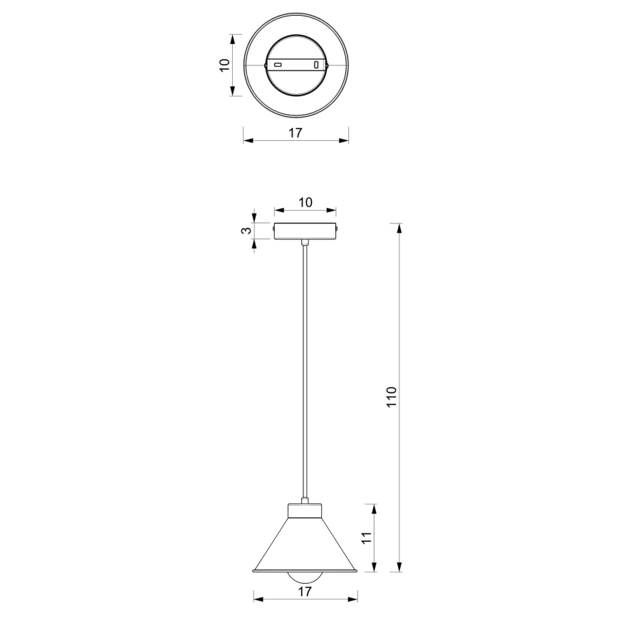 Κρεμαστό φωτιστικό οροφής DEMET 1xE27/60W/230V μαύρο/χρυσαφί