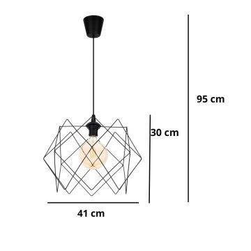 Κρεμαστό φωτιστικό οροφής GALL 1xE27/60W/230V μαύρο