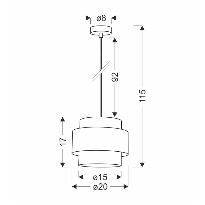 Κρεμαστό φωτιστικό οροφής HARE 1xE27/60W/230V γκρι/ματ χρώμιο