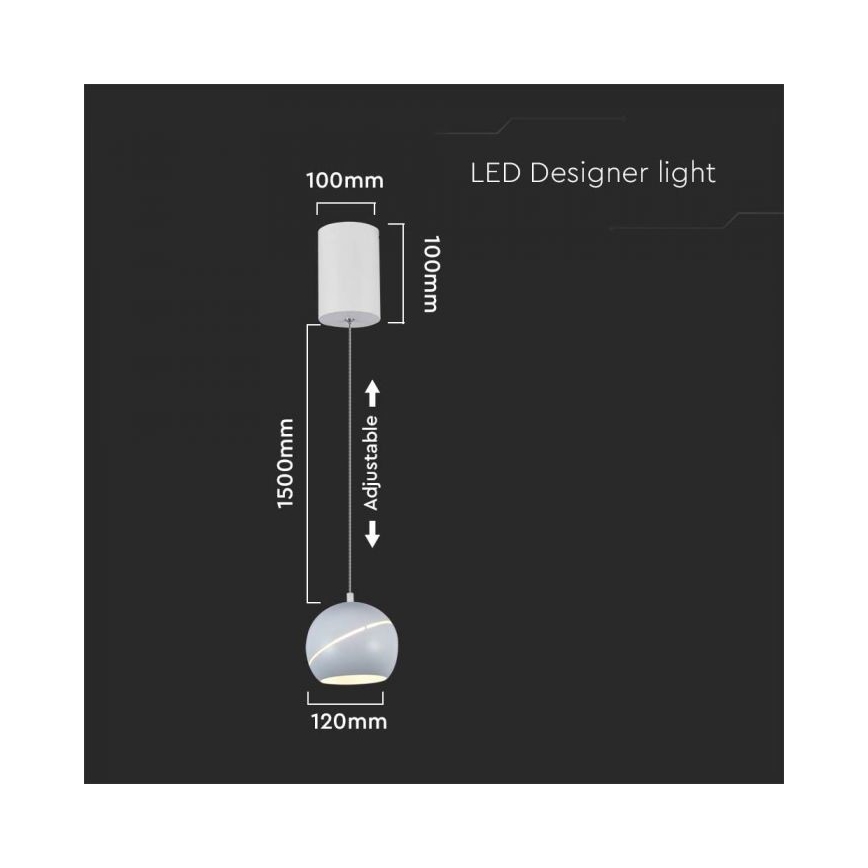 Κρεμαστό φωτιστικό οροφής LED αφής LED/8,5W/230V 3000K λευκό