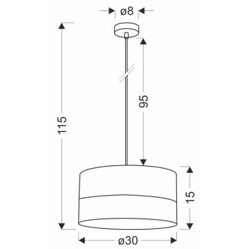 Κρεμαστό φωτιστικό οροφής PORTO 1xE27/60W/230V μαύρο/καφέ