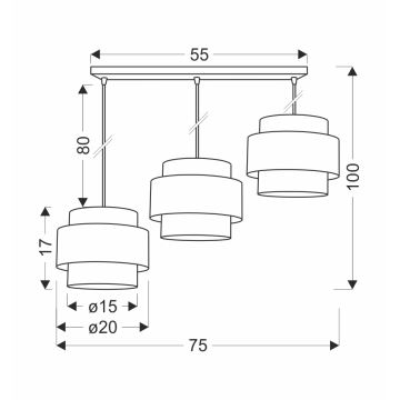 Κρεμαστό φωτιστικό οροφής  PRESTIGE 3xE27/40W/230V χρυσό/μαύρο