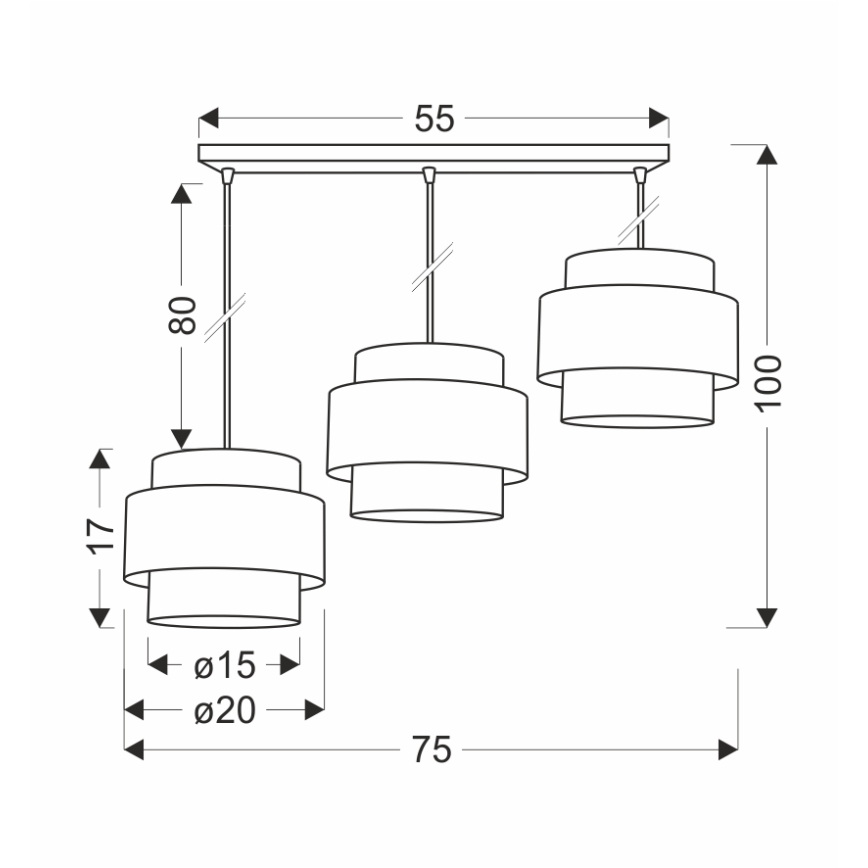 Κρεμαστό φωτιστικό οροφής  PRESTIGE 3xE27/40W/230V χρυσό/μαύρο