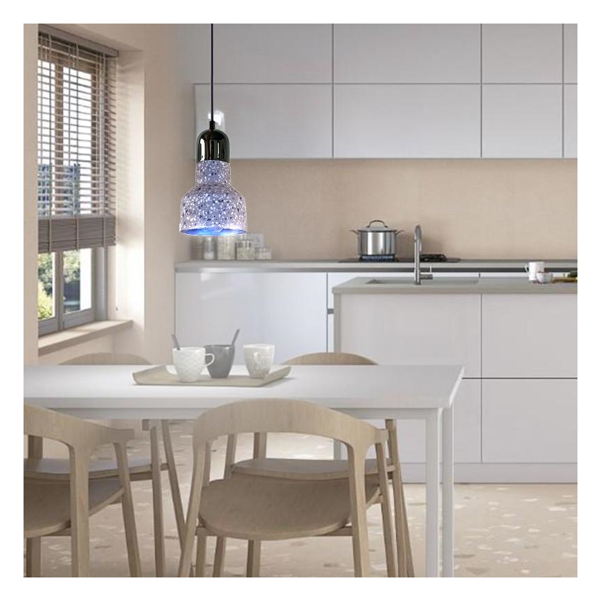 Κρεμαστό φωτιστικό οροφής TERRAZZO 1xE27/60W/230V διάμετρος 12 cm γκρι