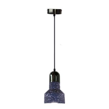 Κρεμαστό φωτιστικό οροφής TERRAZZO 1xE27/60W/230V διάμετρος 12 cm μαύρο