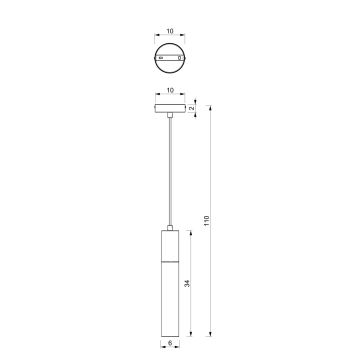 Κρεμαστό φωτιστικό οροφής μονόφωτο CASSA 1xGU10/8W/230V λευκό/χρυσαφί