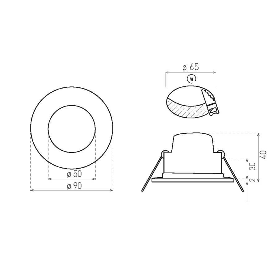 Κρεμαστό φωτιστικό οροφής μπάνιου LED BONO LED/5W/230V 3000K IP65 λευκό