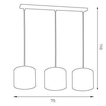 Κρεμαστό φωτιστικό οροφής ράγα ARDEN 3xE27/60W/230V μωβ/χρυσό