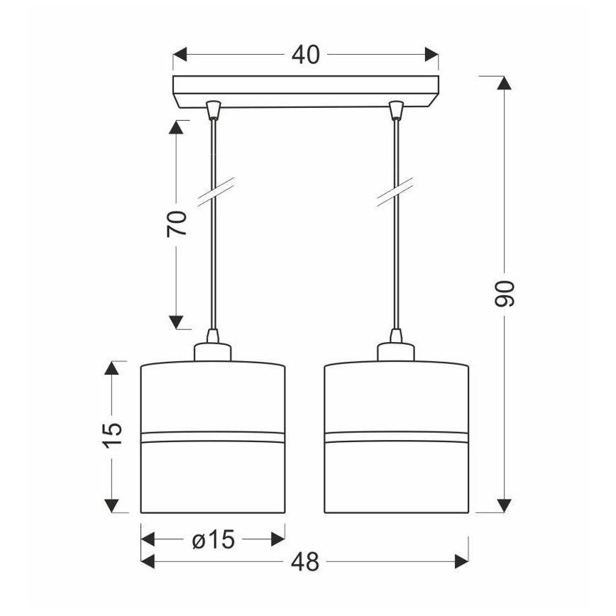 Κρεμαστό φωτιστικό οροφής ράγα ASSAM 2xE27/60W/230V μαύρο/χρυσό