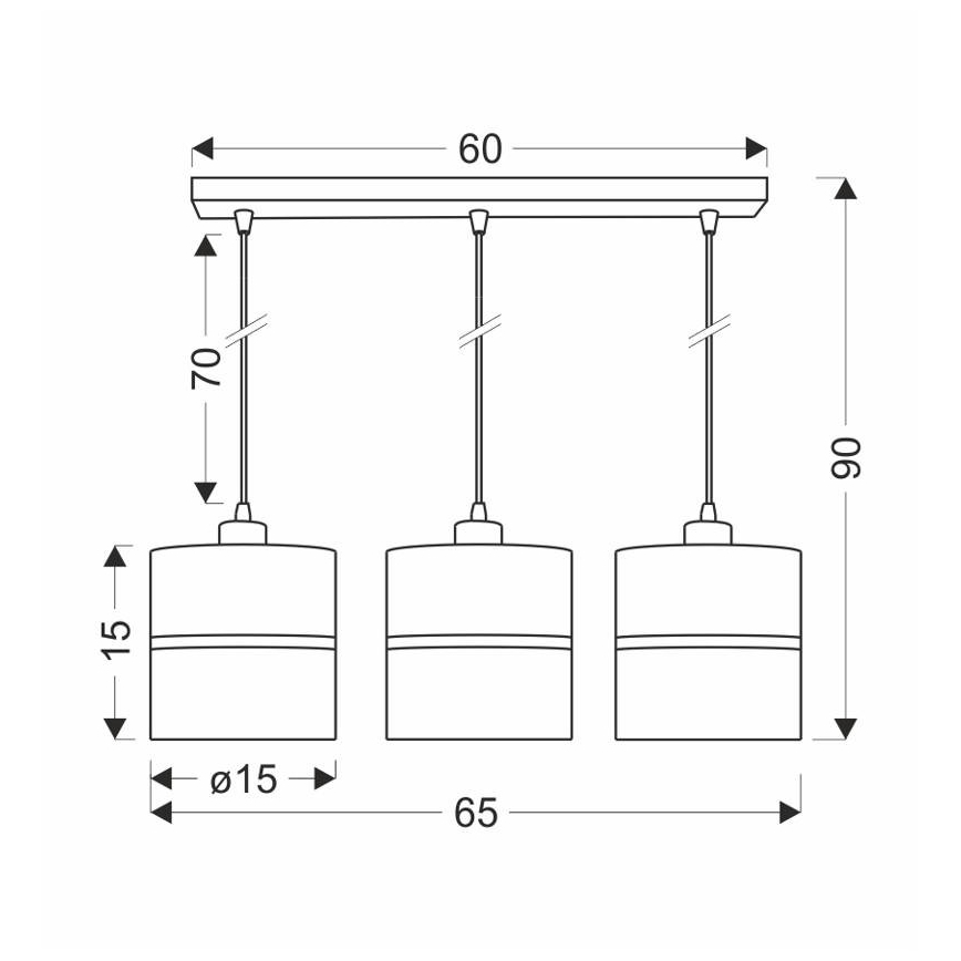 Κρεμαστό φωτιστικό οροφής ράγα ASSAM 3xE27/60W/230V μαύρο