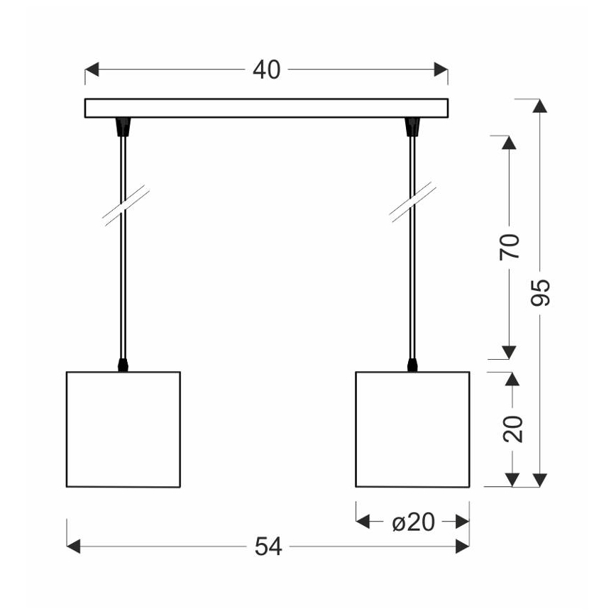 Κρεμαστό φωτιστικό οροφής ράγα ATLANTA 2xE27/40W/230V λευκό