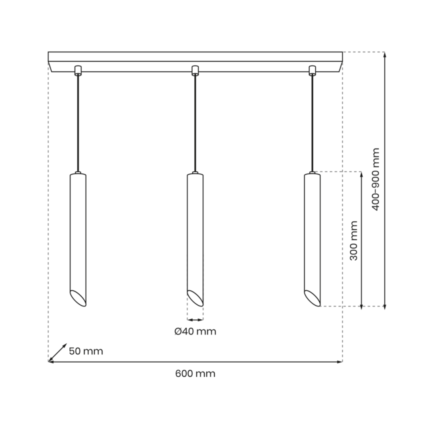 Κρεμαστό φωτιστικό οροφής ράγα CORTE 3xGU10/8W/230V μαύρο