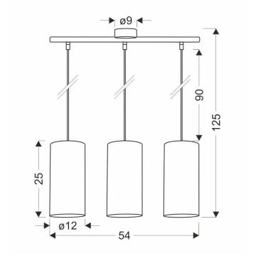 Κρεμαστό φωτιστικό οροφής ράγα FLERI 3xE27/60W/230V rattan