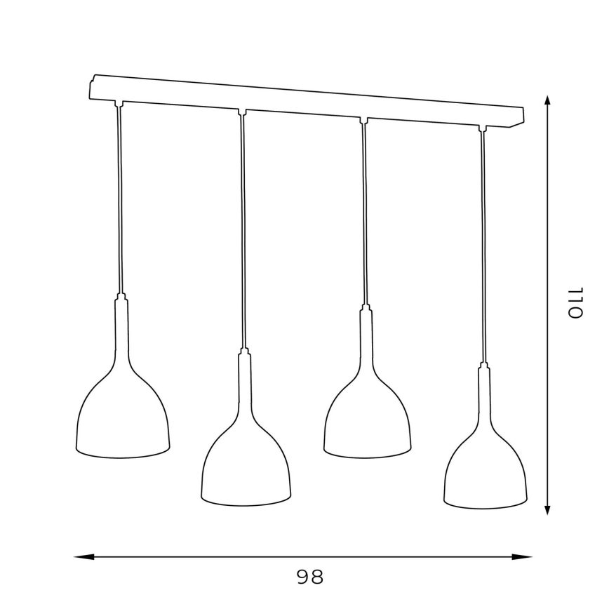 Κρεμαστό φωτιστικό οροφής ράγα NOAK WOOD 4xE27/60W/230V