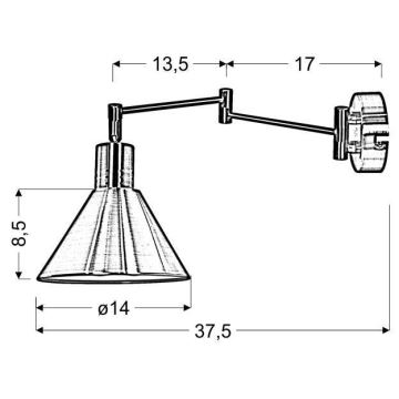 Λάμπα τοίχου COPENHAGEN 1xE14/40W/230V ματ χρώμιο