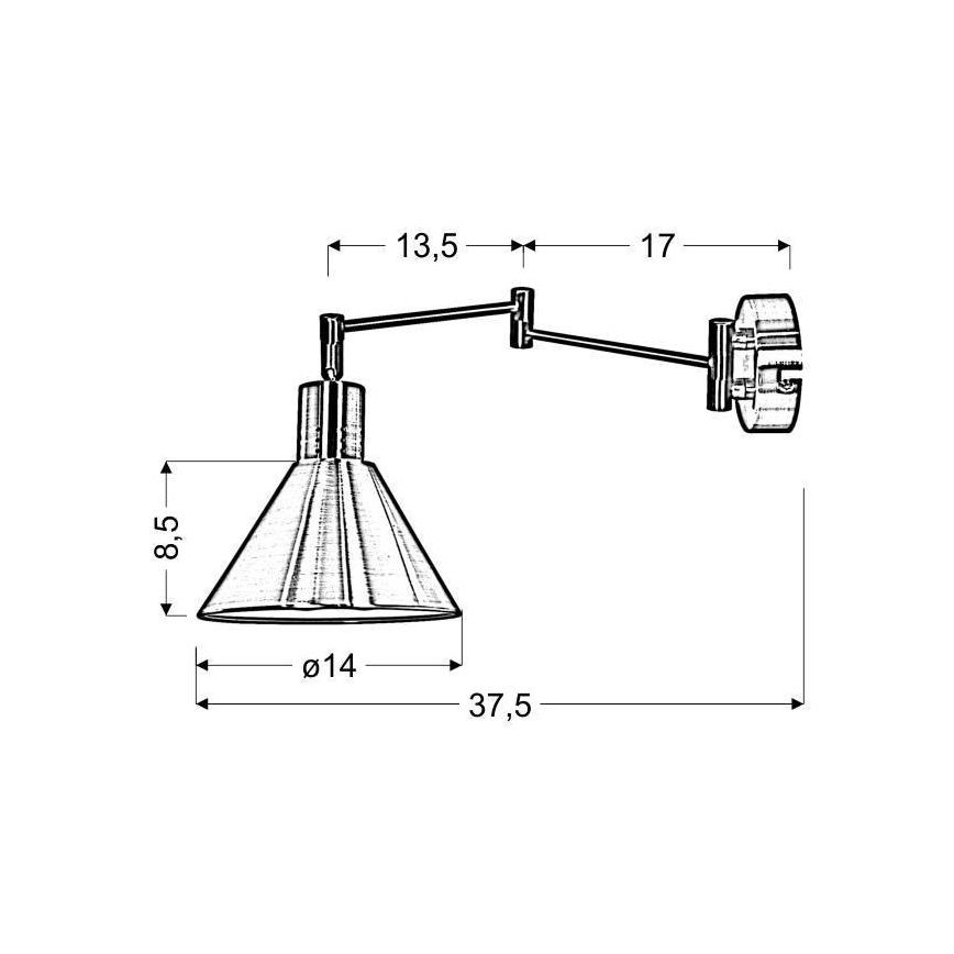 Λάμπα τοίχου COPENHAGEN 1xE14/40W/230V ματ χρώμιο