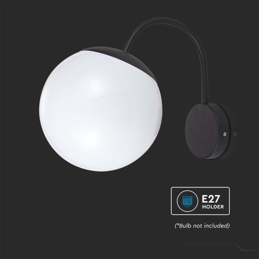 Λάμπα τοίχου εξωτερικού χώρου 1xE27/60W/230V IP44 μαύρο