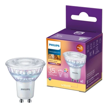 Λαμπτήρας Dimming LED Philips Warm Glow GU10/2,6W/230V 2200-2700K CRI 90