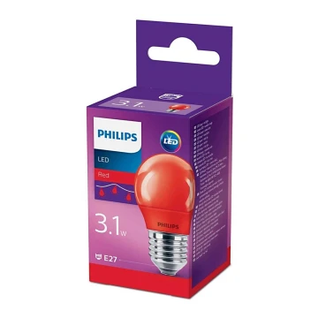 Λαμπτήρας LED Philips E27/3,1W/230V κόκκινος