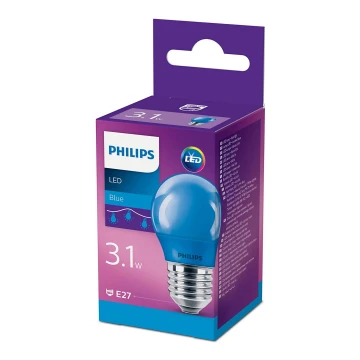 Λαμπτήρας LED  Philips P45 E27/3,1W/230V μπλε