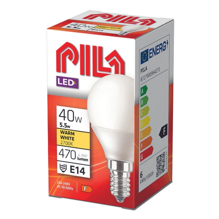 Λαμπτήρας LED Philips Pila P45 E14/5,5W/230V 2700K