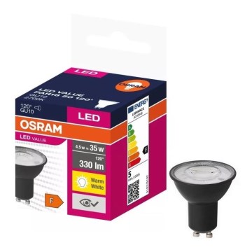 Λαμπτήρας LED VALUE PAR16 GU10/4,5W/230V 2700K 120° μαύρο - Ledvance