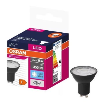 Λαμπτήρας LED VALUE PAR16 GU10/4,5W/230V 4000K 120° μαύρο - Ledvance