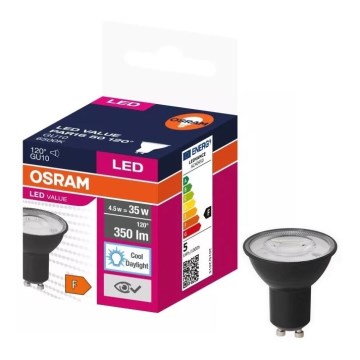 Λαμπτήρας LED VALUE PAR16 GU10/4,5W/230V 6500K 120° μαύρο - Ledvance