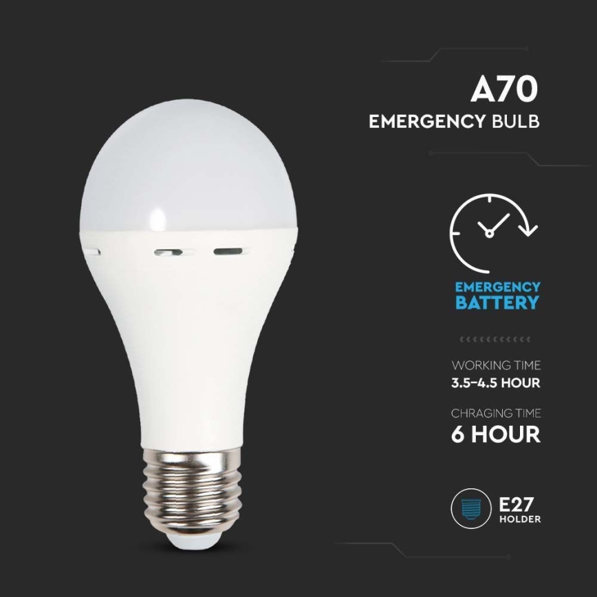 Λαμπτήρας LED με λειτουργία ασφαλείας A70 E27/9W/230V 4000K