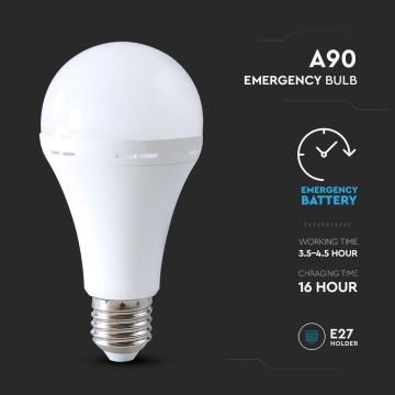 Λαμπτήρας LED με λειτουργία ασφαλείας A90 E27/15W/230V 4000K