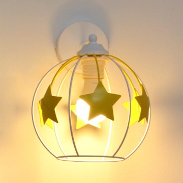 Παιδικό επιτοίχιο φωτιστικό STARS 1xE27/15W/230V κίτρινο/λευκό