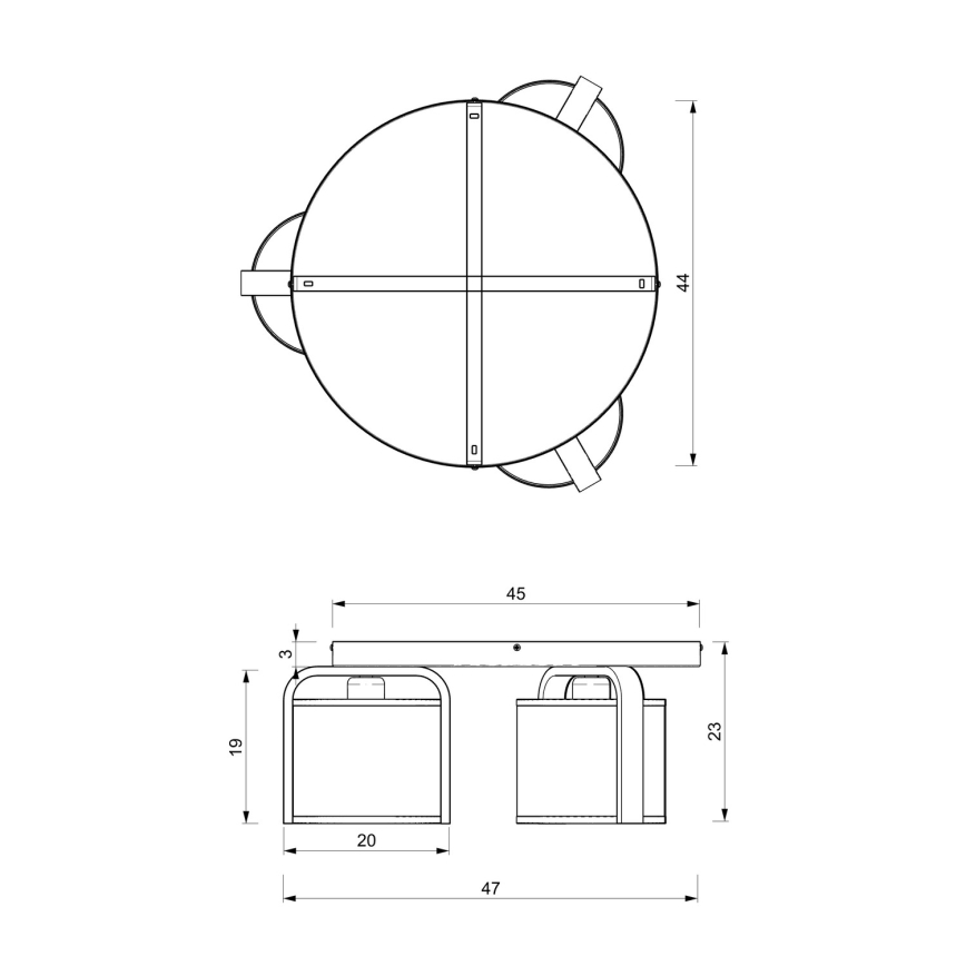 Πλαφονιέρα οροφής JONKO 3xE27/60W/230V