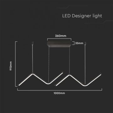 Πολύφωτο LED με συρματόσχοινο LED/12W/230V 4000K μαύρο