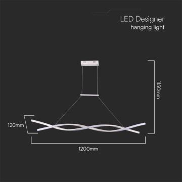 Πολύφωτο LED με συρματόσχοινο LED/30W/230V 4000K λευκό