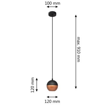 Πολύφωτο LED με συρματόσχοινο MIDWAY 1xGU10/4,8W/230V μαύρο/χαλκός