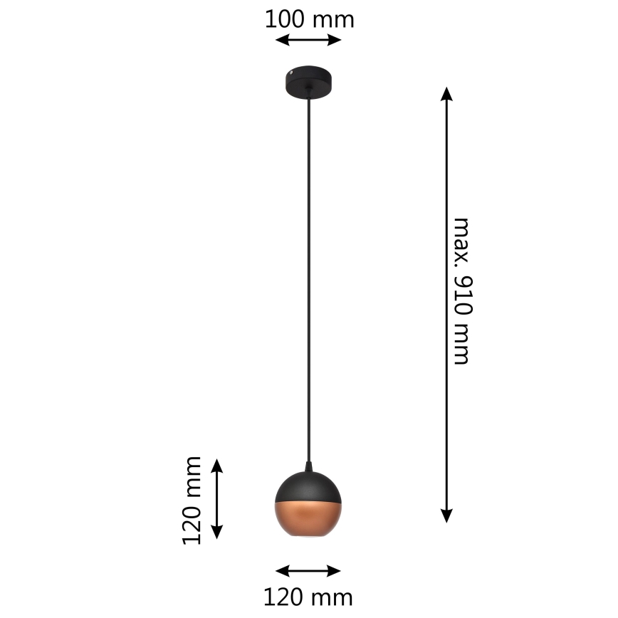 Πολύφωτο LED με συρματόσχοινο MIDWAY 1xGU10/4,8W/230V μαύρο/χαλκός