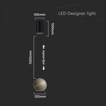 Πολύφωτο LED με συρματόσχοινο touch LED/8,5W/230V 3000K γκρι