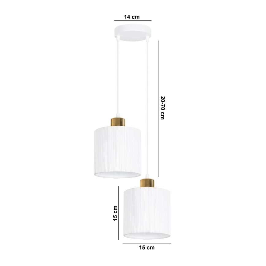 Πολύφωτο κρεμαστό BIZO 2xE27/60W/230V λευκό/χρυσό