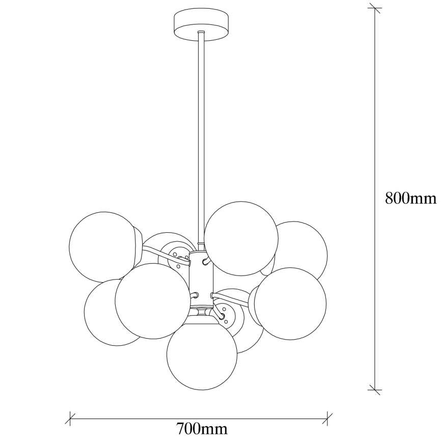 Πολύφωτο κρεμαστό MUDONI 9xE27/100W/230V