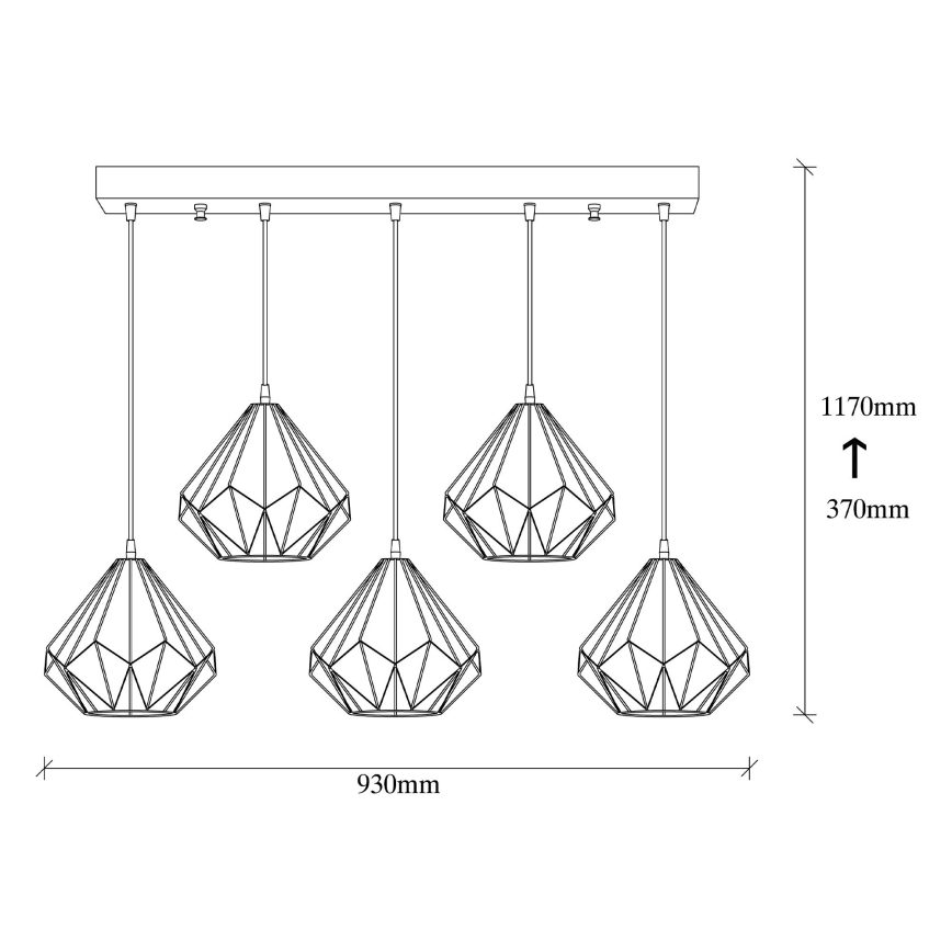 Πολύφωτο κρεμαστό σε ράγα DIAMOND 5xE27/100W/230V