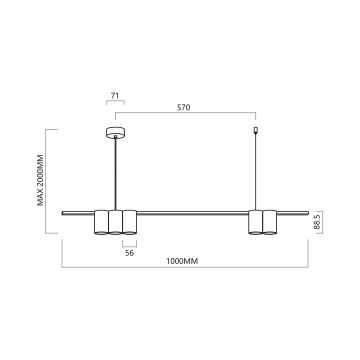 Πολύφωτο με συρματόσχοινο GENESIS 5xGU10/8W/230V λευκό