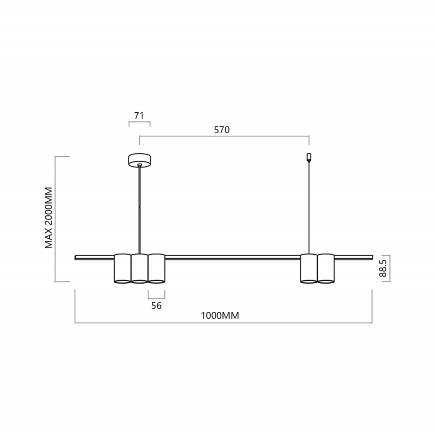 Πολύφωτο με συρματόσχοινο GENESIS 5xGU10/8W/230V λευκό