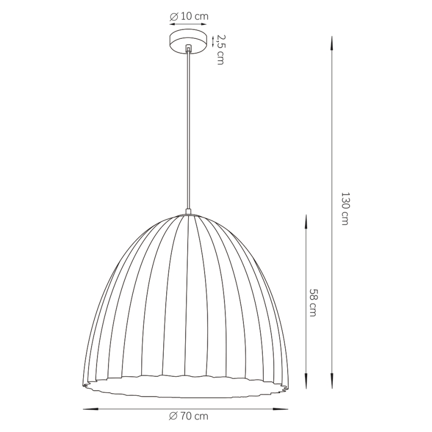 Πολύφωτο με συρματόσχοινο TELMA 1xE27/60W/230V διάμετρος 70 cm καφέ/χρυσαφί