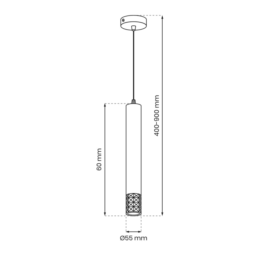 Πολύφωτο με συρματόσχοινο TUBI 1xGU10/8W/230V λευκό