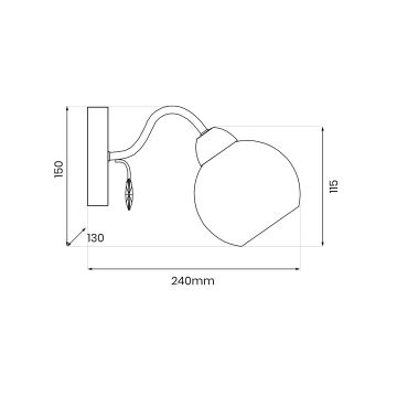 Προβολέας τοίχου CONNOR 1xE27/15W/230V γυαλιστερό χρώμιο/γκρι